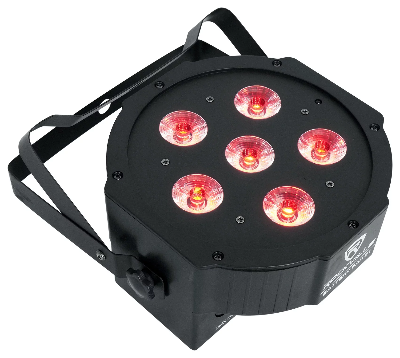 (12) Rockville BATTERY PAR 61 Rechargeable RGBWA+UV DMX DJ Wash Lights+Remotes