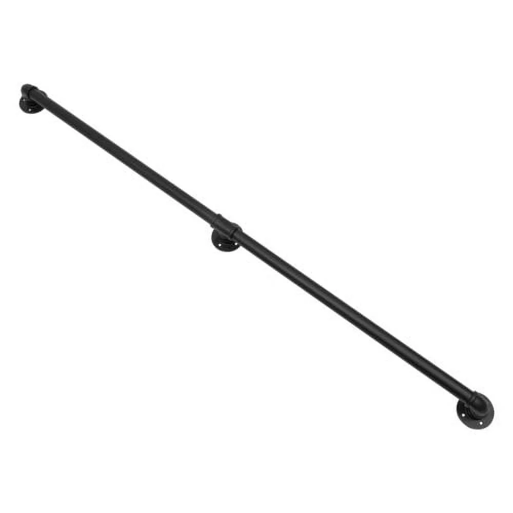 5ft Wall-mounted Handrail Stair Hand Rails Staircase Pipe Metal Handrail Black