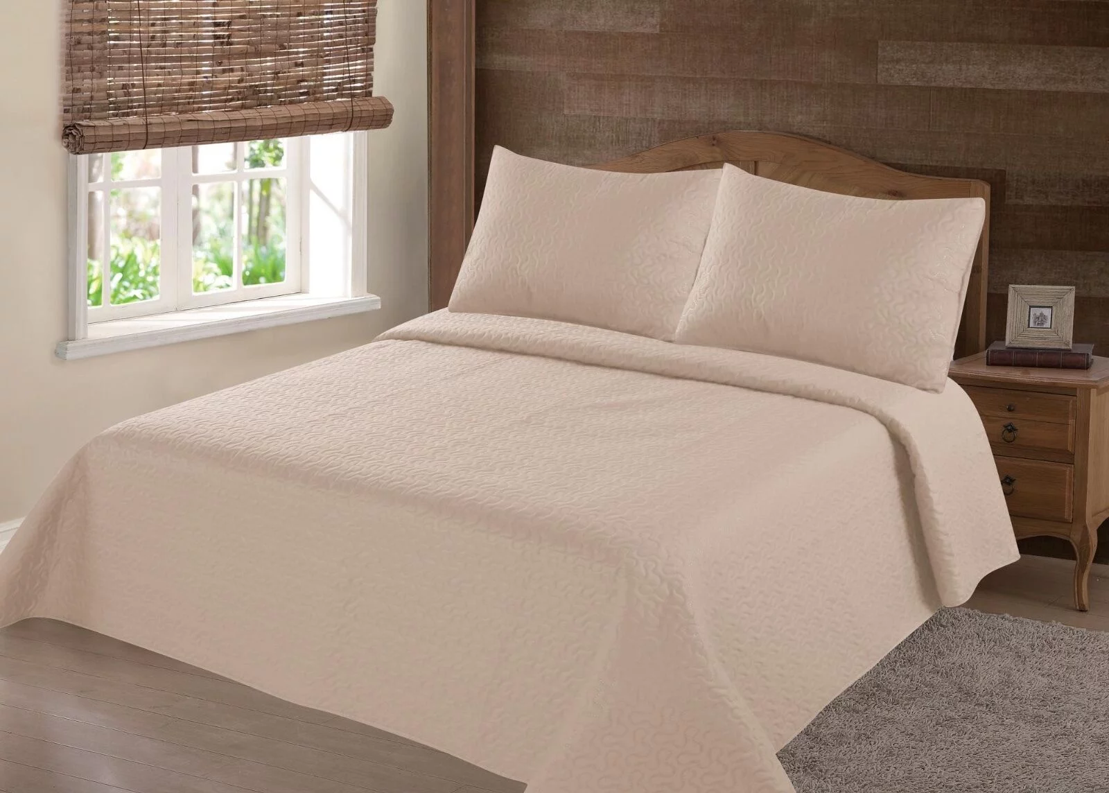 MIDWEST MODREN 1900 COUNT MICROFIBER SOFT TOUCH  TWIN TAUPE LANCASTER NENA CLOSOUT QUILT BEDDING BEDSPREAD COVERLET PILLOW CASES SET