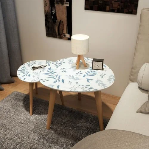 TQJKLFDY Small Coffee Nesting  Gentle Trendy Pattern Small Scale Flower Millefleurs  Style Triangle End  Center   Modern   Room Bedroom Balcony