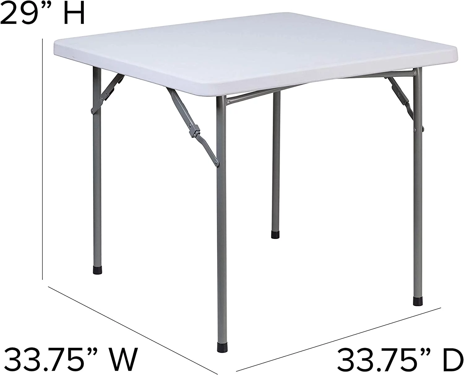 2.81-Foot Square Granite White Plastic Folding Table - Card Table/Game Table
