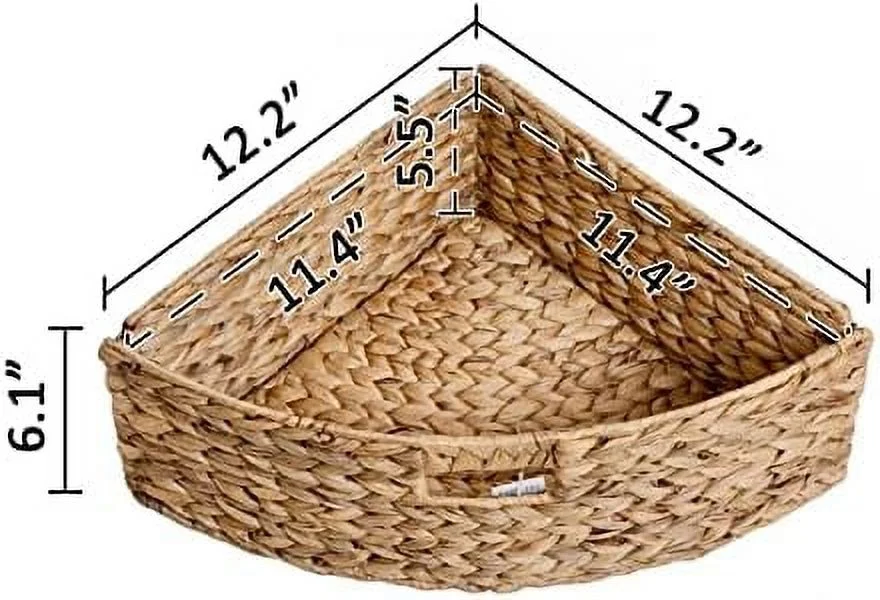 SQTRFCV Hampton Meadows 3 Tier X-Side End  Cabinet with 6 Wicker Baskets  Walnut