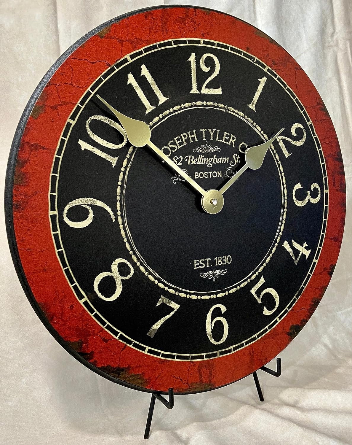 Bellingham Red Large Wall Clock | Ultra Quiet Quartz Mechanism | Hand Made In Beautiful Crisp Lasting Color | Comes In 8 Sizes | 10-Inch