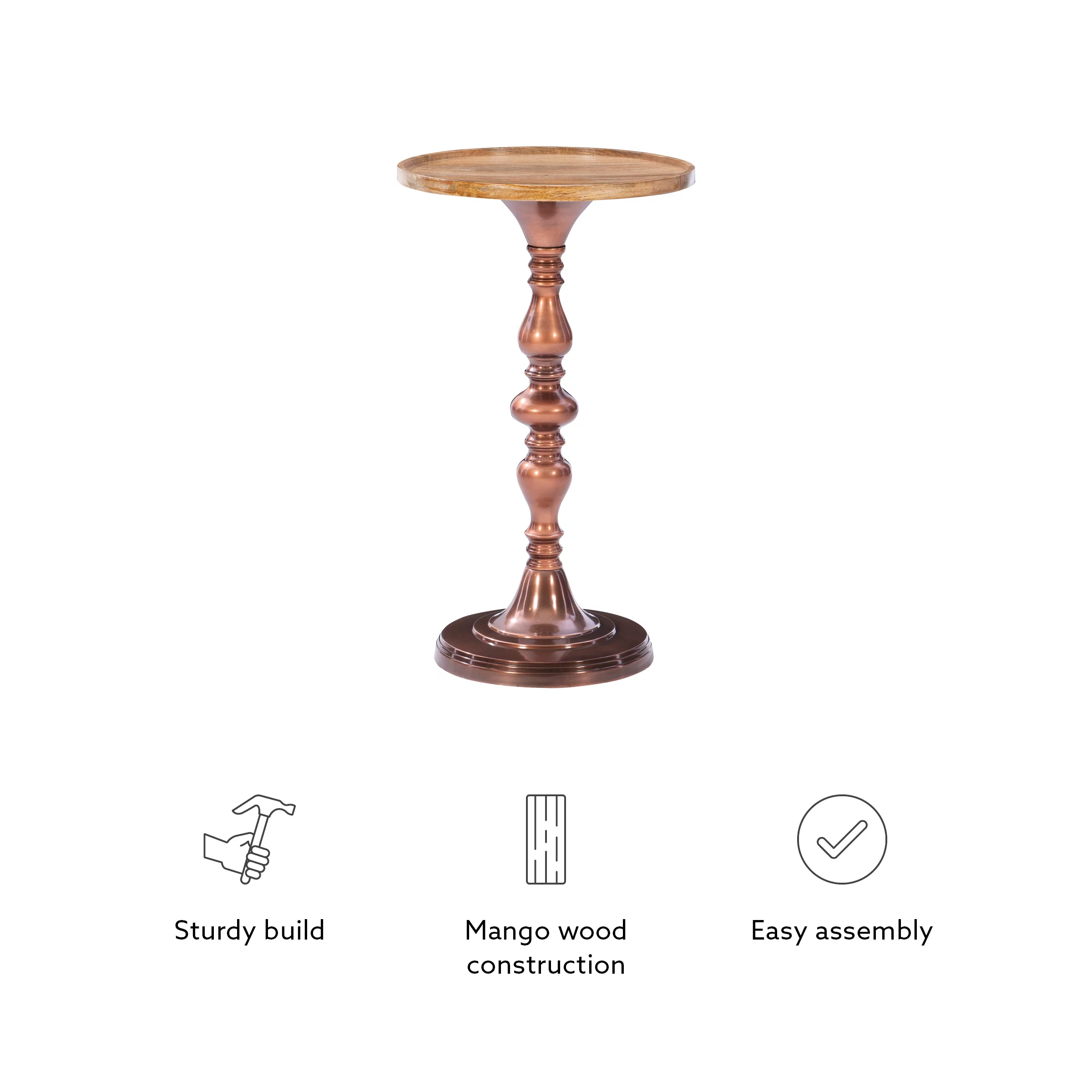 Powell Stephany Round Pedestal Drink Table, 25.75