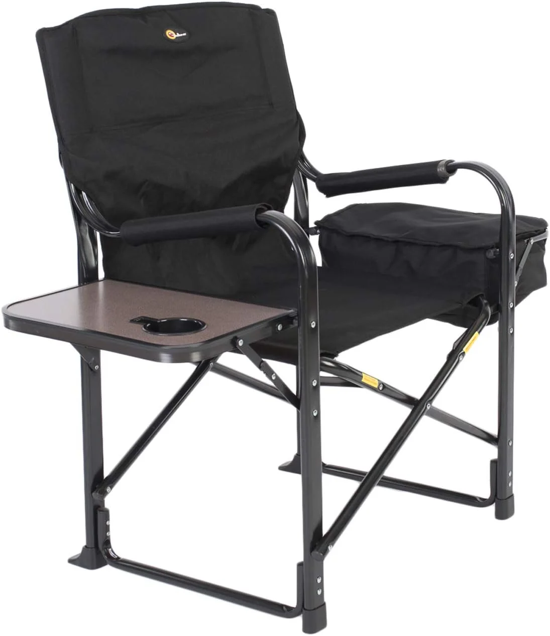 49580 Capitan Folding Director Chair With Tray And Cooler Bag, Black