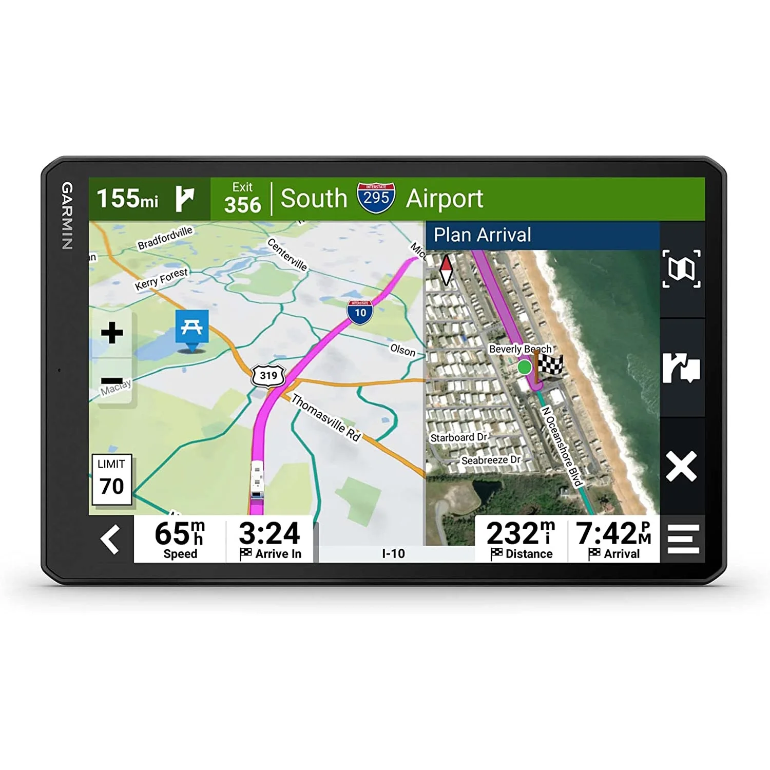Garmin RV 1095 MT-S with USB Car and Wall Adapters and 6Ave Cleaning Cloth