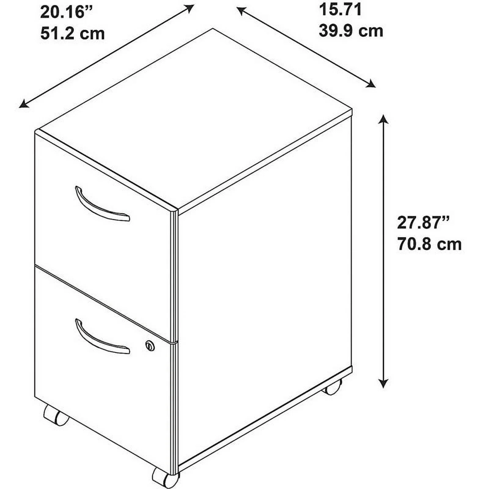 Home Square 2 Piece Engineered Wood Mobile Filing Cabinet Set in Mocha Cherry