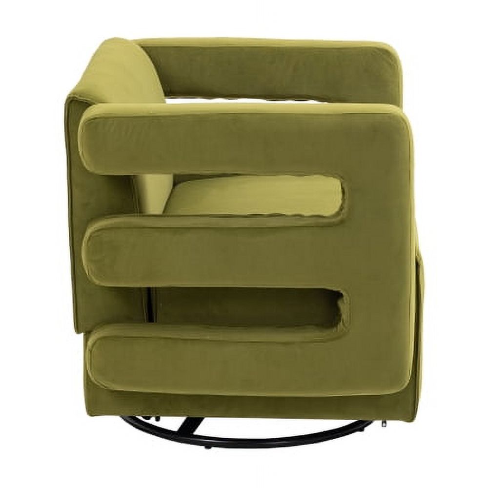 DremFaryoyo House hold  Degree Swivel Upholstered Tufted Living Room Chair Textured velvet Fabric Accent Chair with Metal Stand