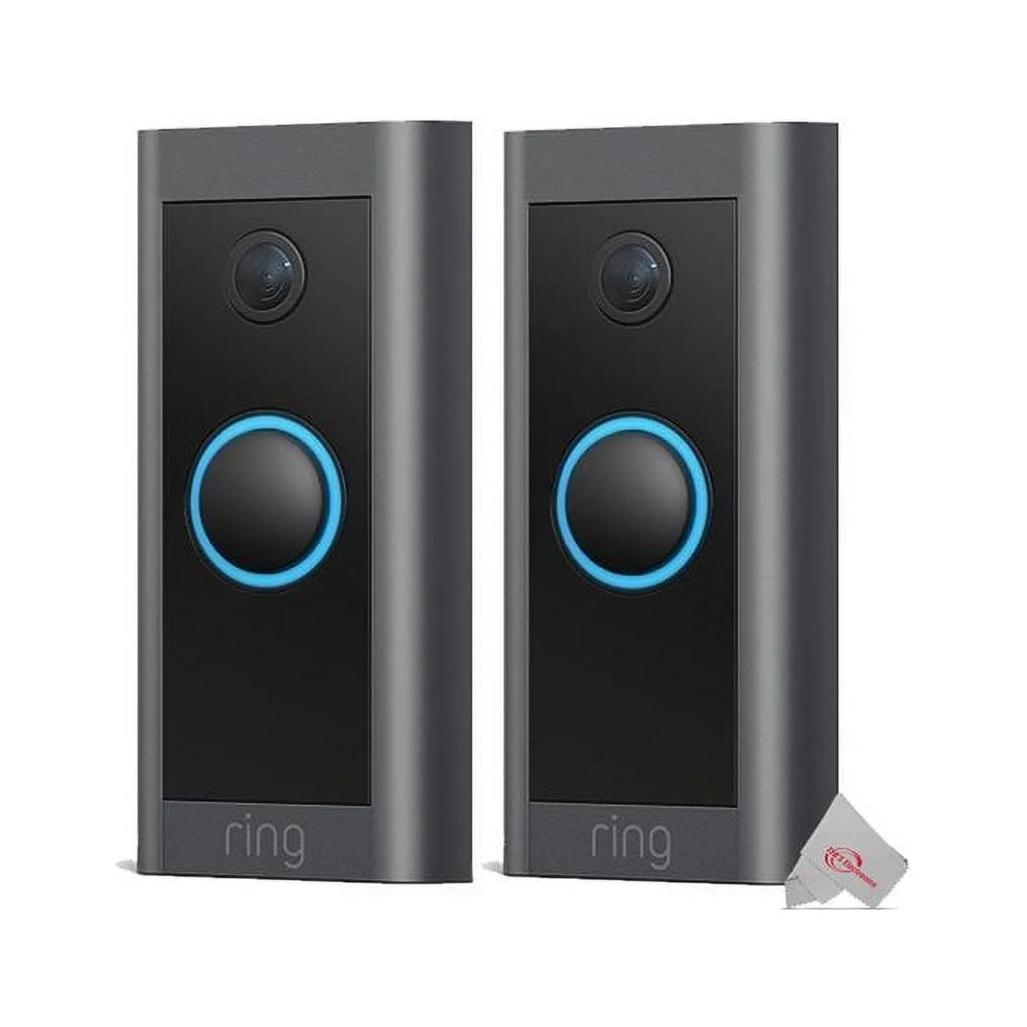 2x 1080p Wired HD Video Doorbell Black