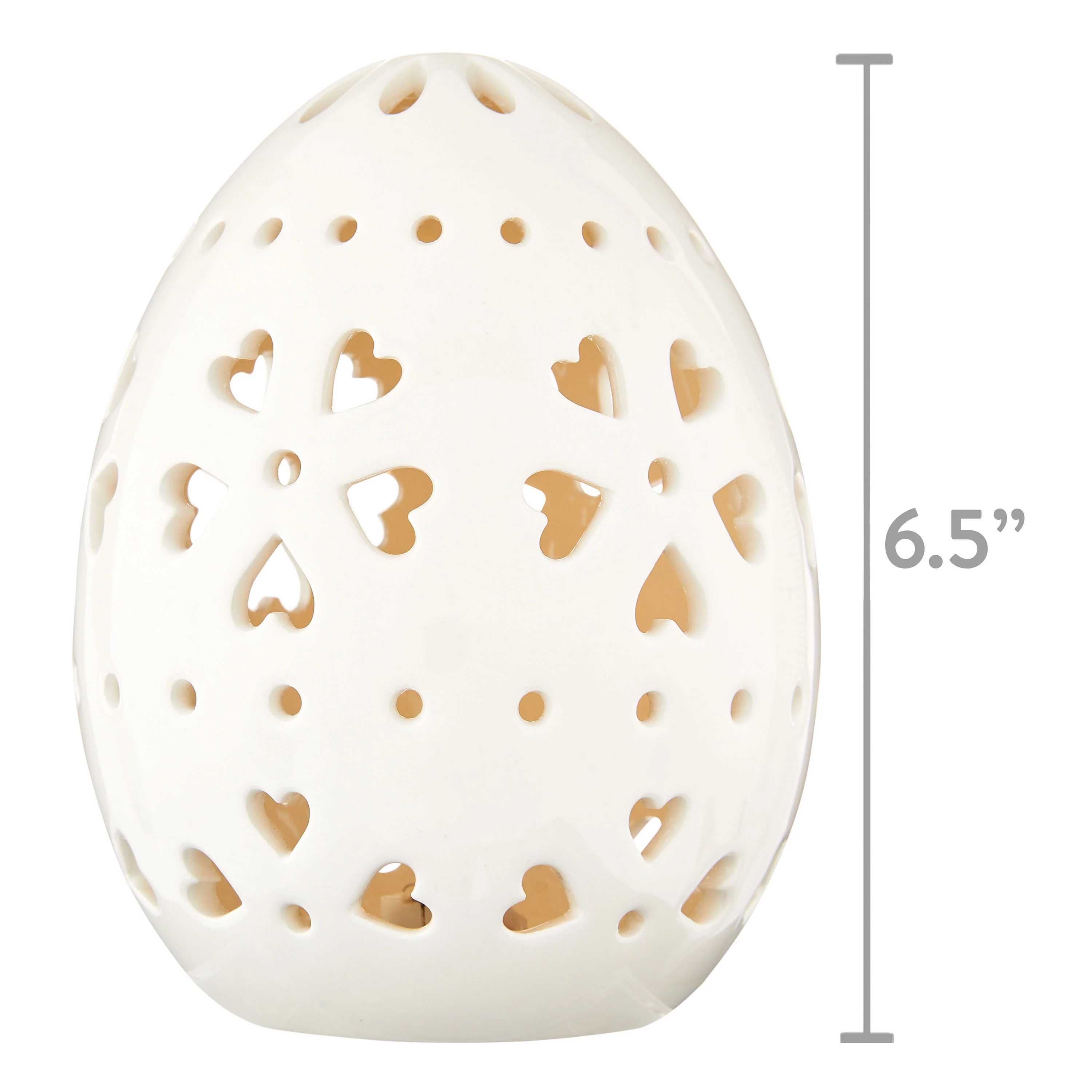 Way To Celebrate Medium Easter Ceramic LED White Egg