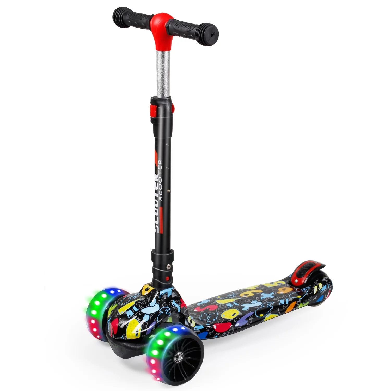 CBD Kick Scooter for Kids Deluxe Aluminum 3 Wheels Glider with LED Light Up Wheels