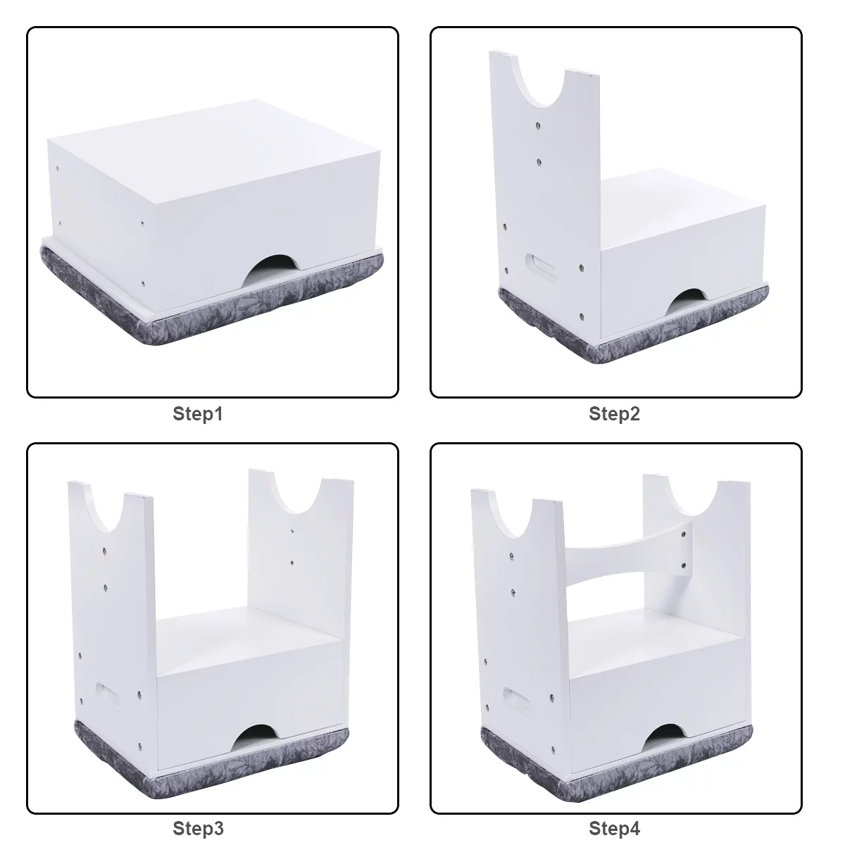BEWISHOME Vanity Stool Bedroom Chair Makeup Vanity Bench with Upholstered Seat and Storage, White FSD01M