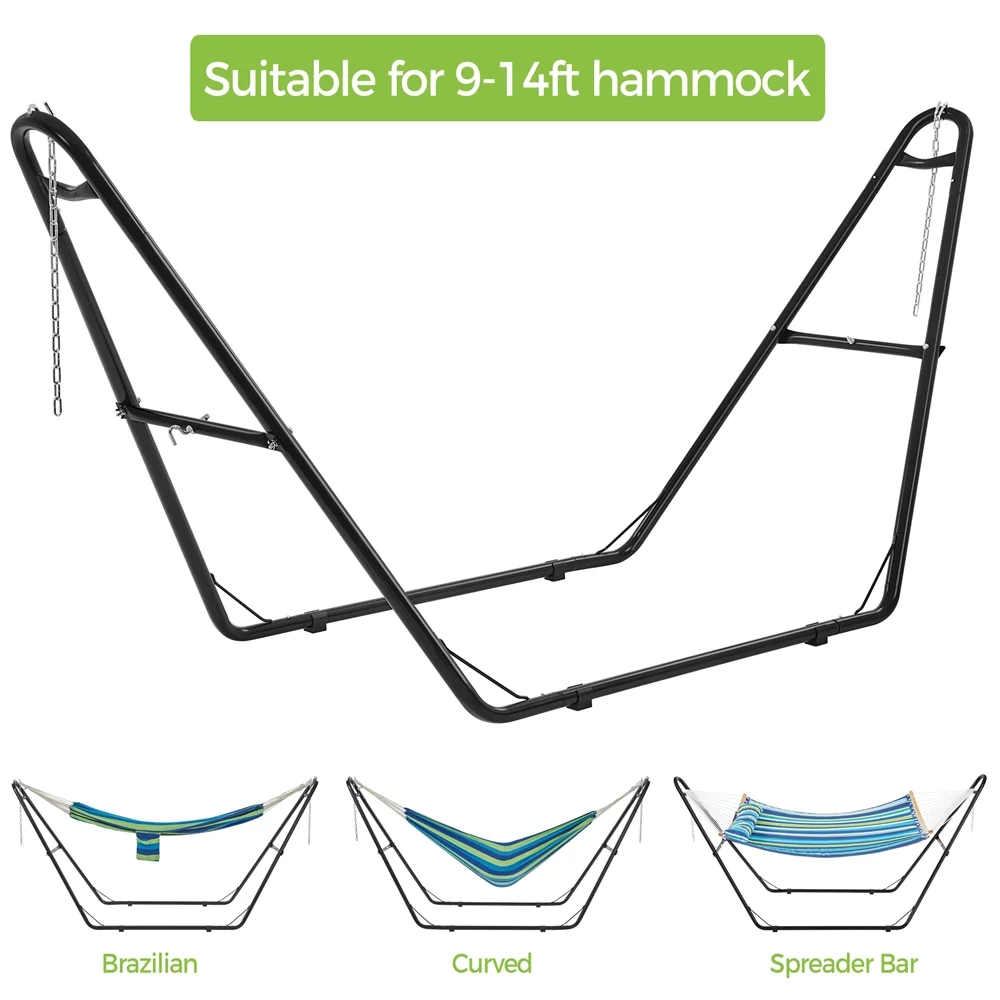 Topeakmart Steel Hammock Stand with Anti-slip Foot Pads, Black