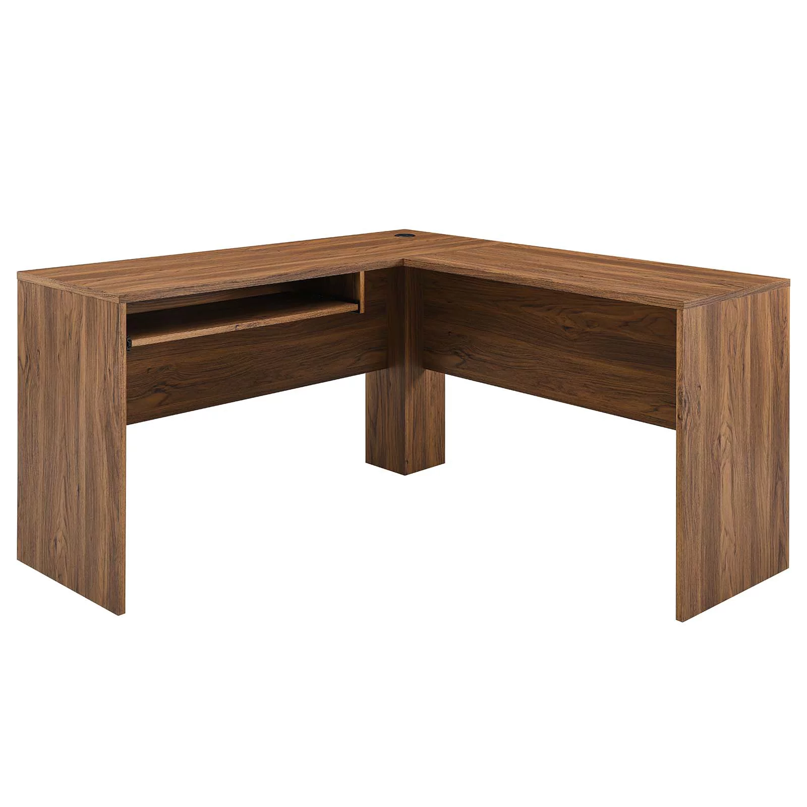 Modway Render Wood Desk and File Cabinet Set in Walnut