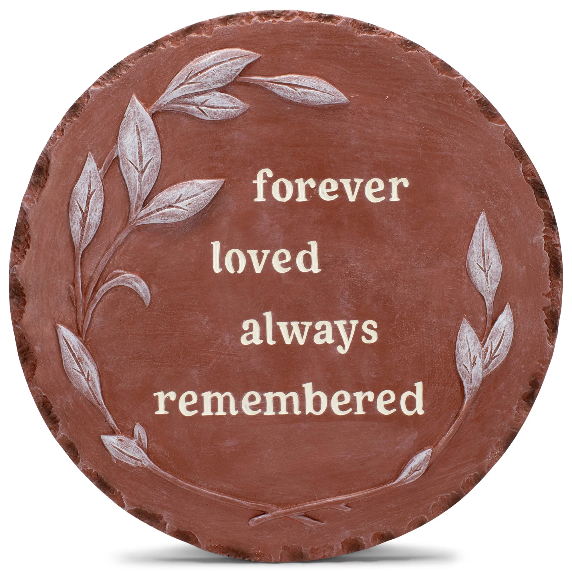 Nat & Jules Forever Loved Leaves Rust Red 11 inch Resin Stepping Stone