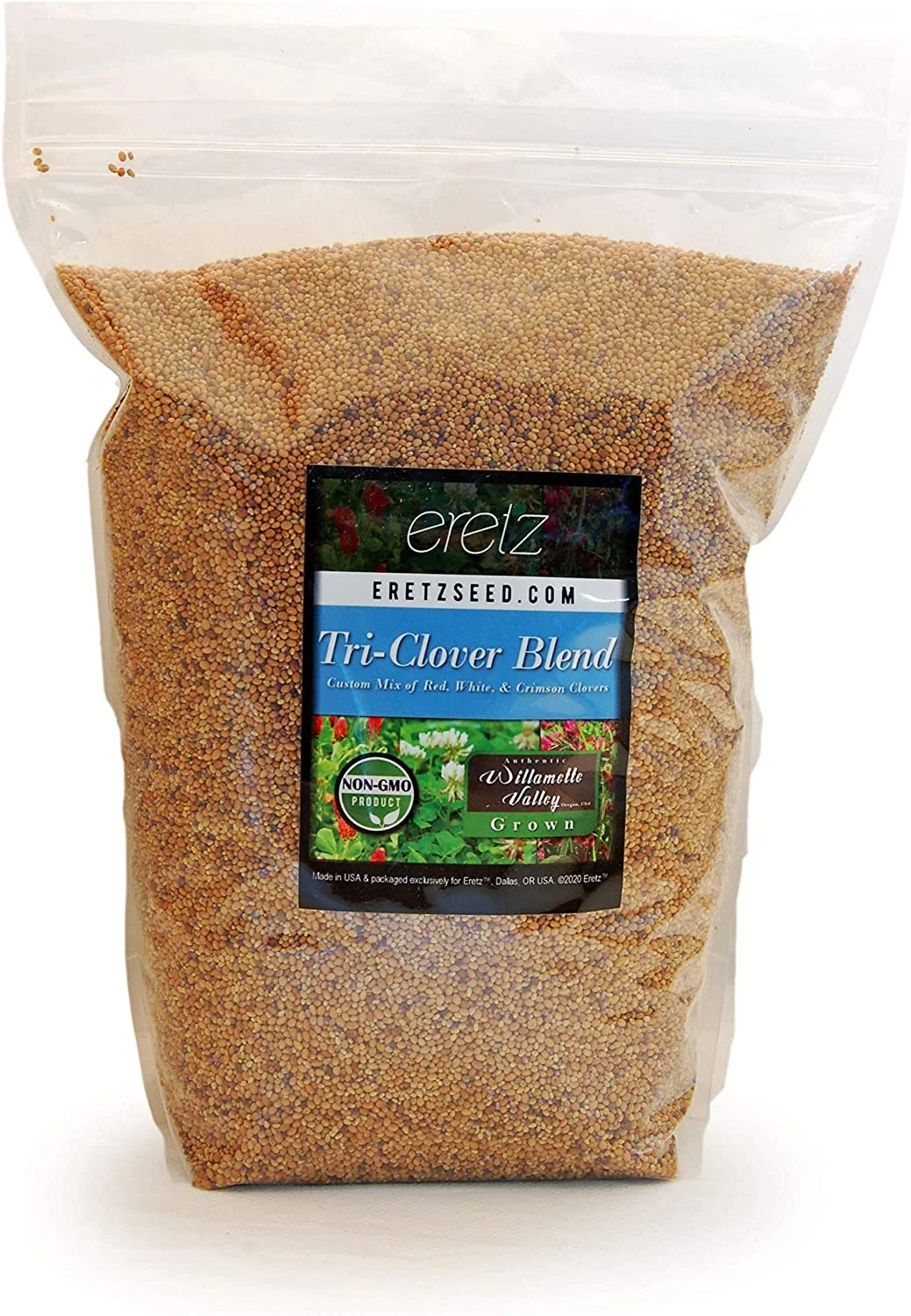 Tri-Clover by Eretz - Three Part Blend of Clovers Providing Beauty, Cover, and Natural Attractant. No Coatings or Fillers, Premium Seeds (5lb)