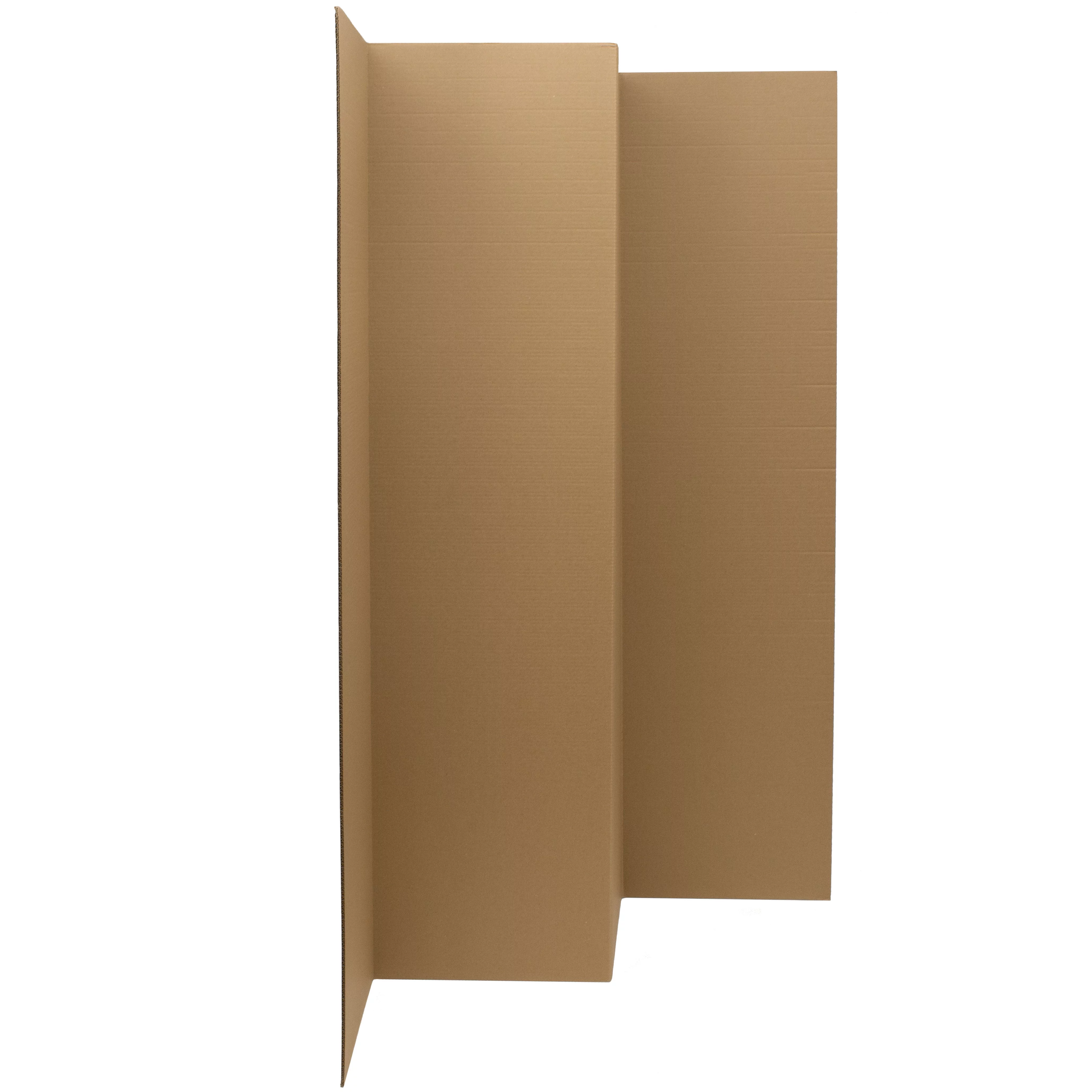 6 ft. Tall Plain Brown Cardboard Privacy Screen Room Divider - 4 Panel
