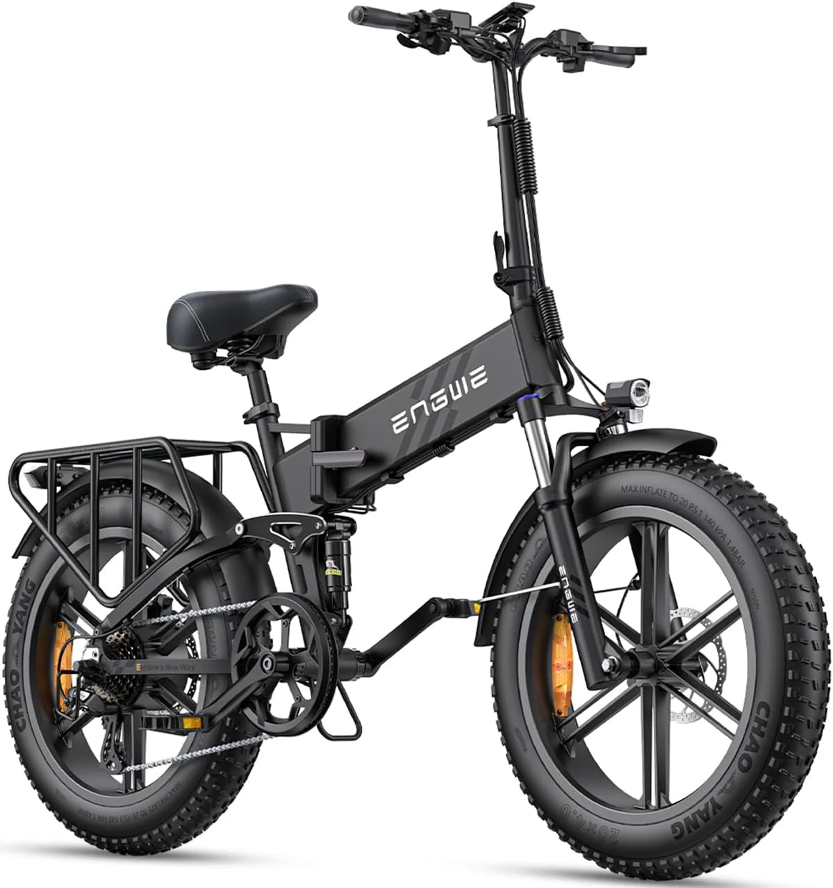 Engwe Engine Pro 2.0 750W Motor Folding Electric Bike for Adults,52V 13A Removable Battery,Black