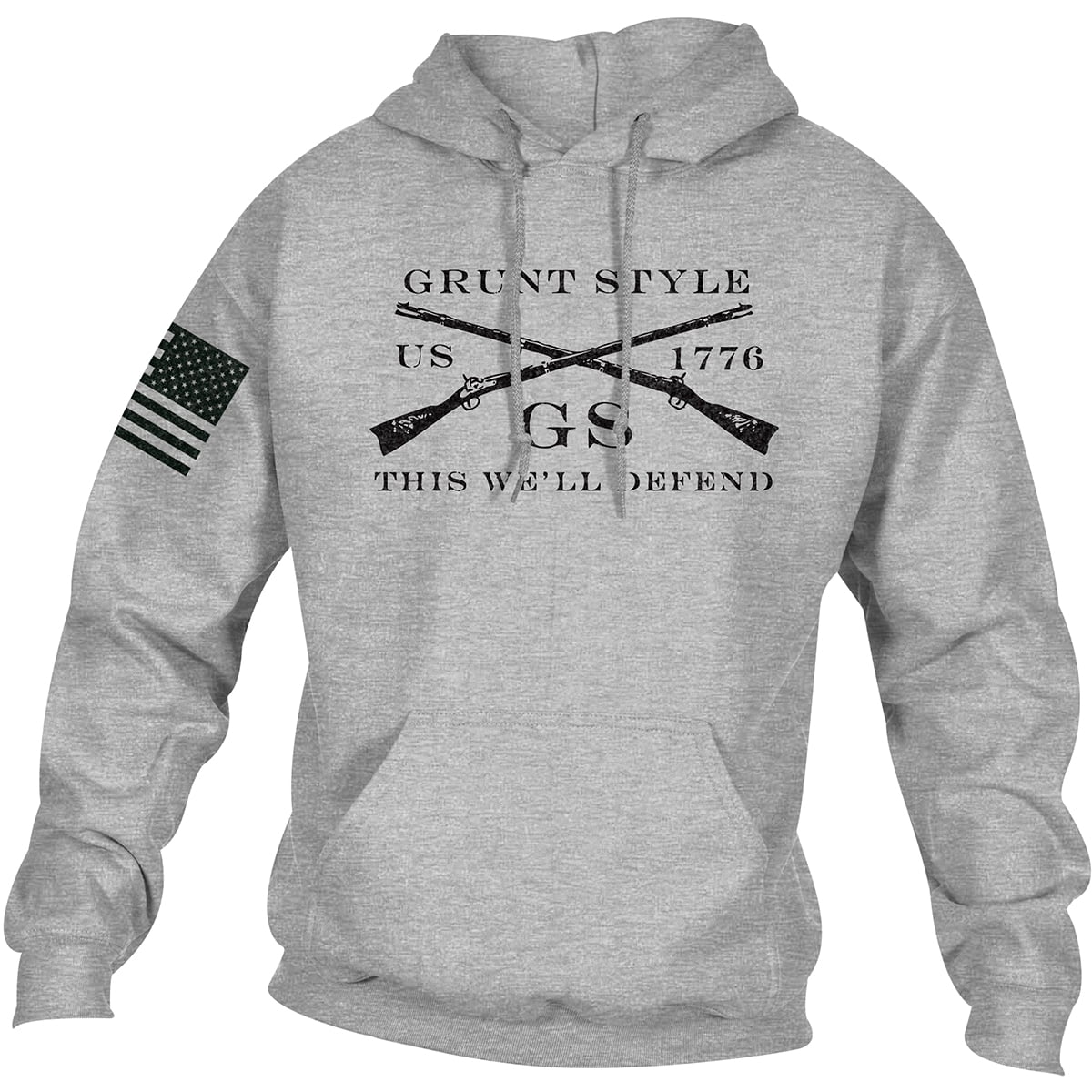 Grunt Style Logo Basic Pullover Hoodie - Small - Sport Gray