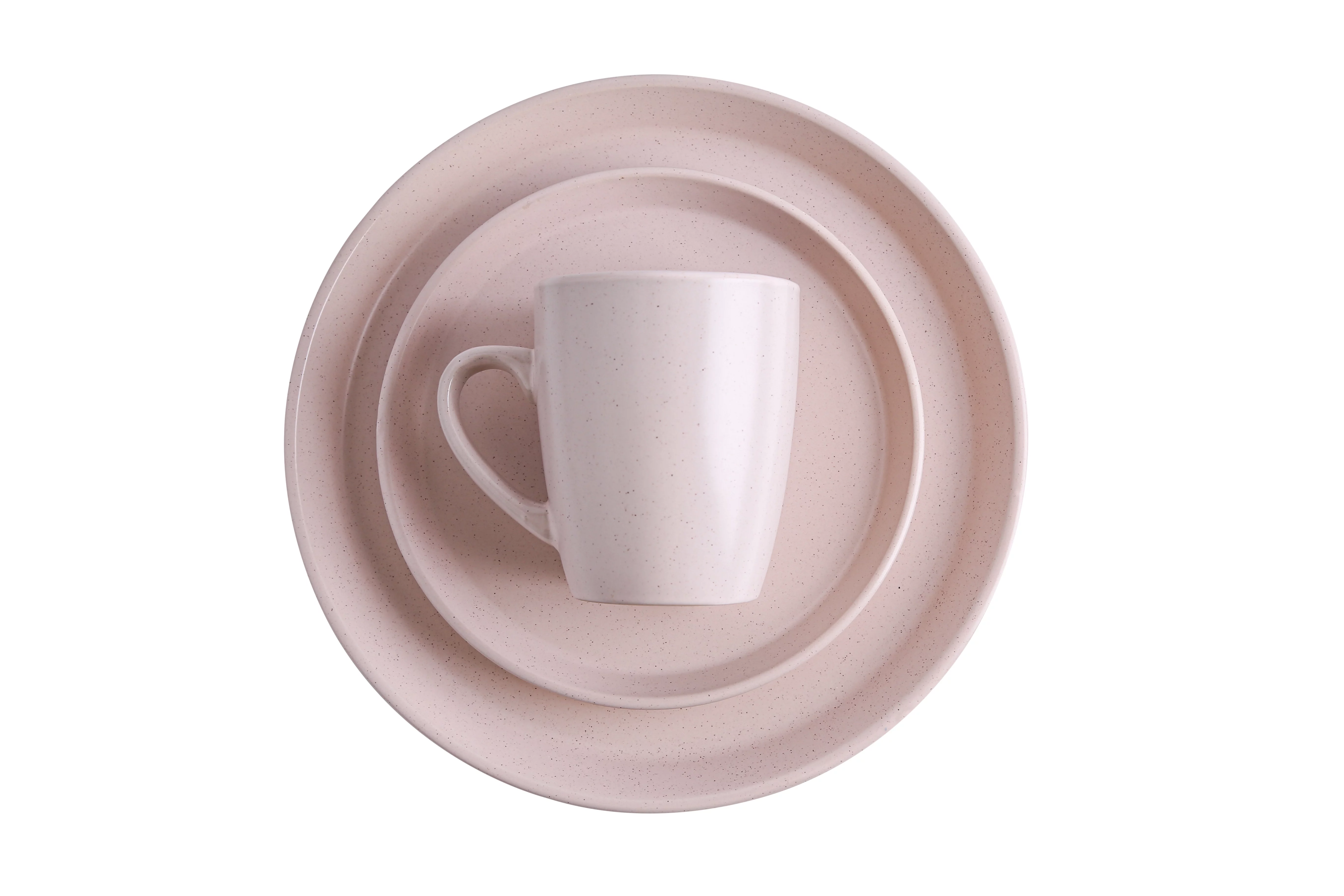 Stone Lain 32 Pieces Stoneware Round Dinnerware Set, Service for 8 in Pink, Dish Sets of Fashionable Modern Dishes
