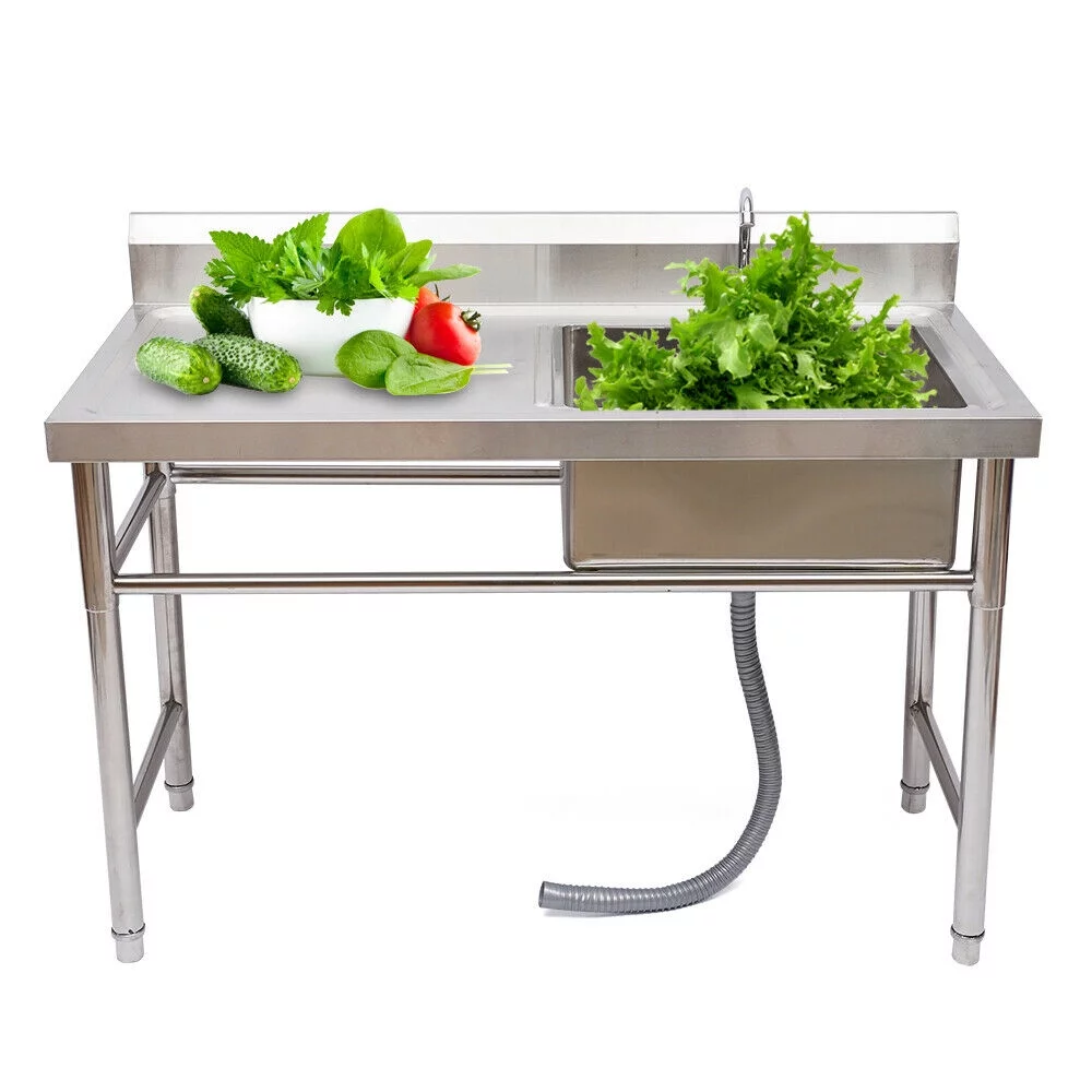 Commercial Stainless Steel Sink Bowl Kitchen Catering Prep Table +1 Compartment