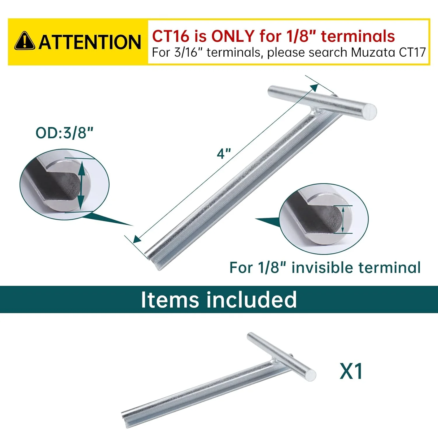 Muzata 1Pc Upgraded Custom Socket Wrench for 1/8