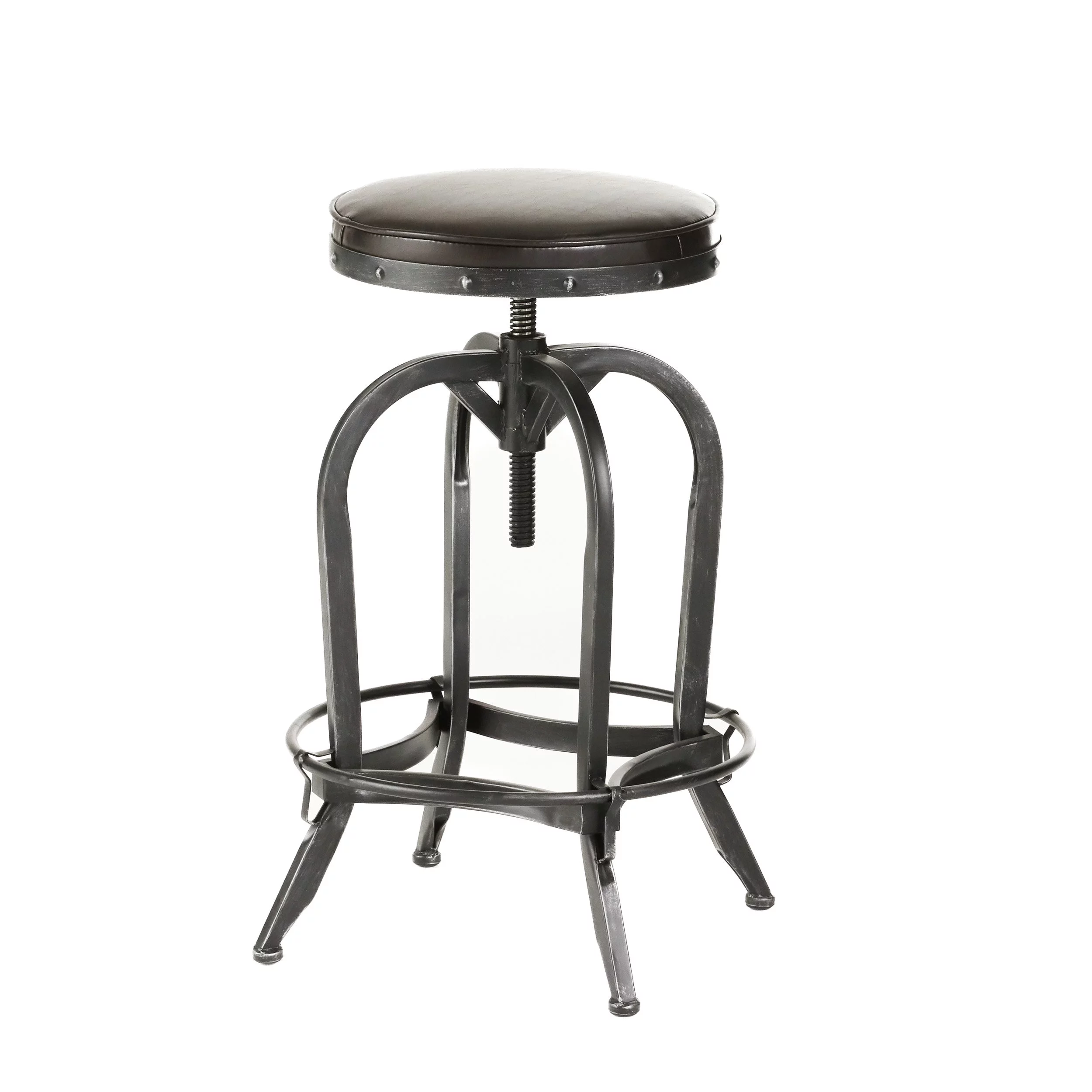 Noble House Morgan Indoor Swivel Iron Bar Stool