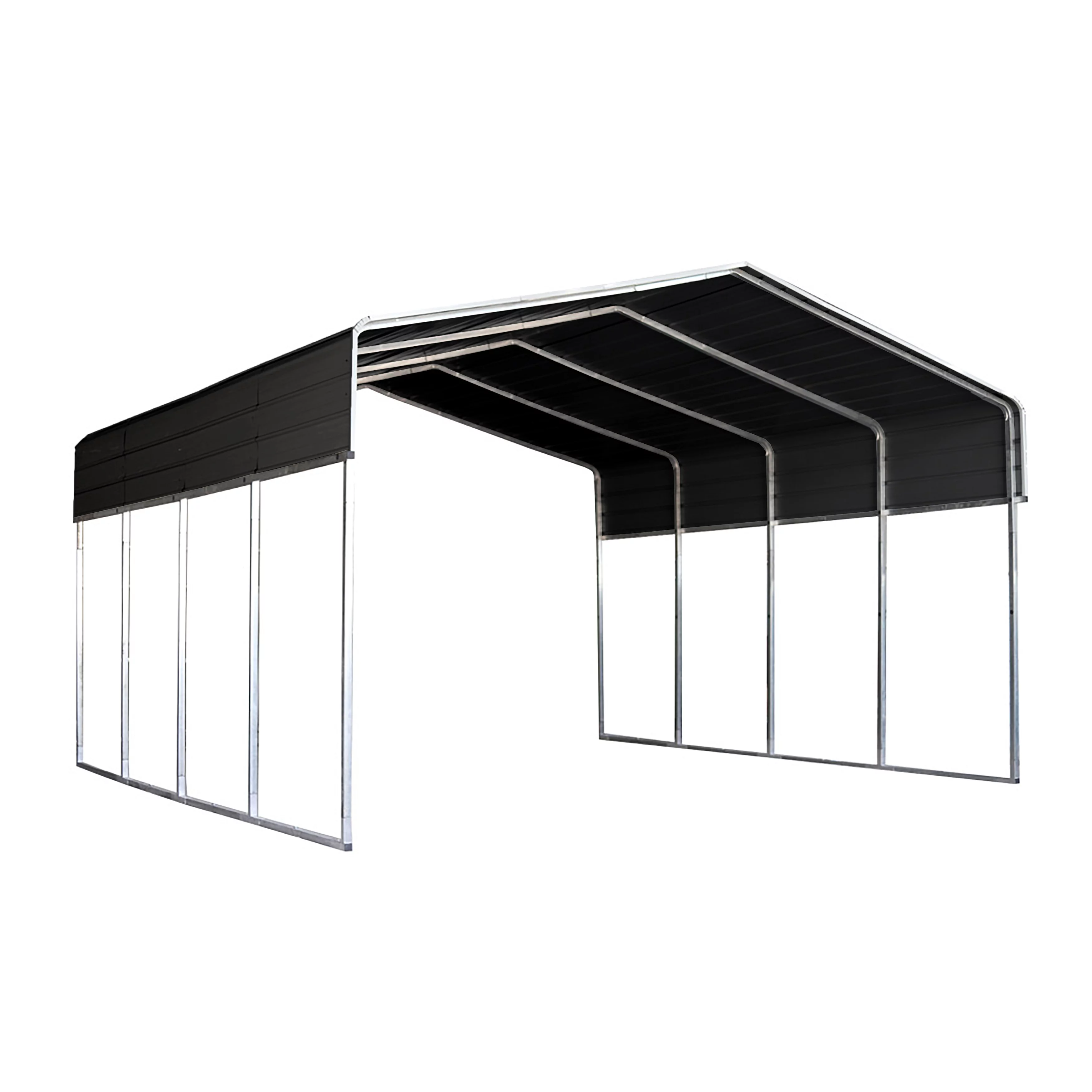 ALEKO CPM12X20BK Galvanized Steel Carport and Canopy Shelter - 12 x 20 Feet - Black