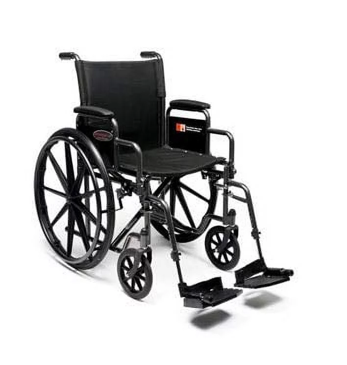 Everest & Jennings Advantage LX Wheelchair, Detachable Desk Arms & Swingaway Footrests, 18