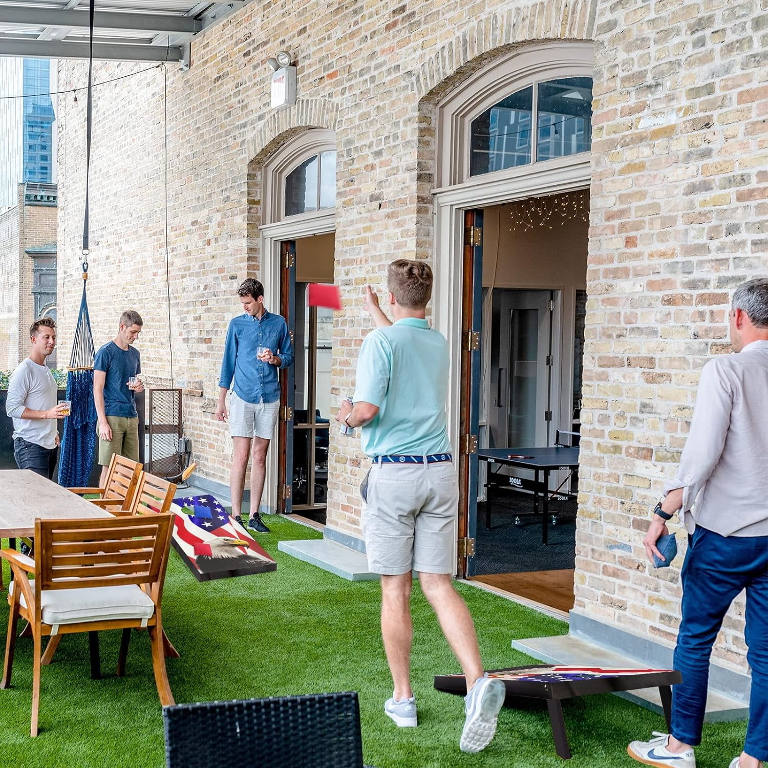 Cornhole Board Set 4x2 Regulation Size Cornhole Set with Carrying Bags & 8 Bean Bags Corn Hole Boards Bean Toss Game for Adults Family Outdoor Lawn Outside Backyard Games