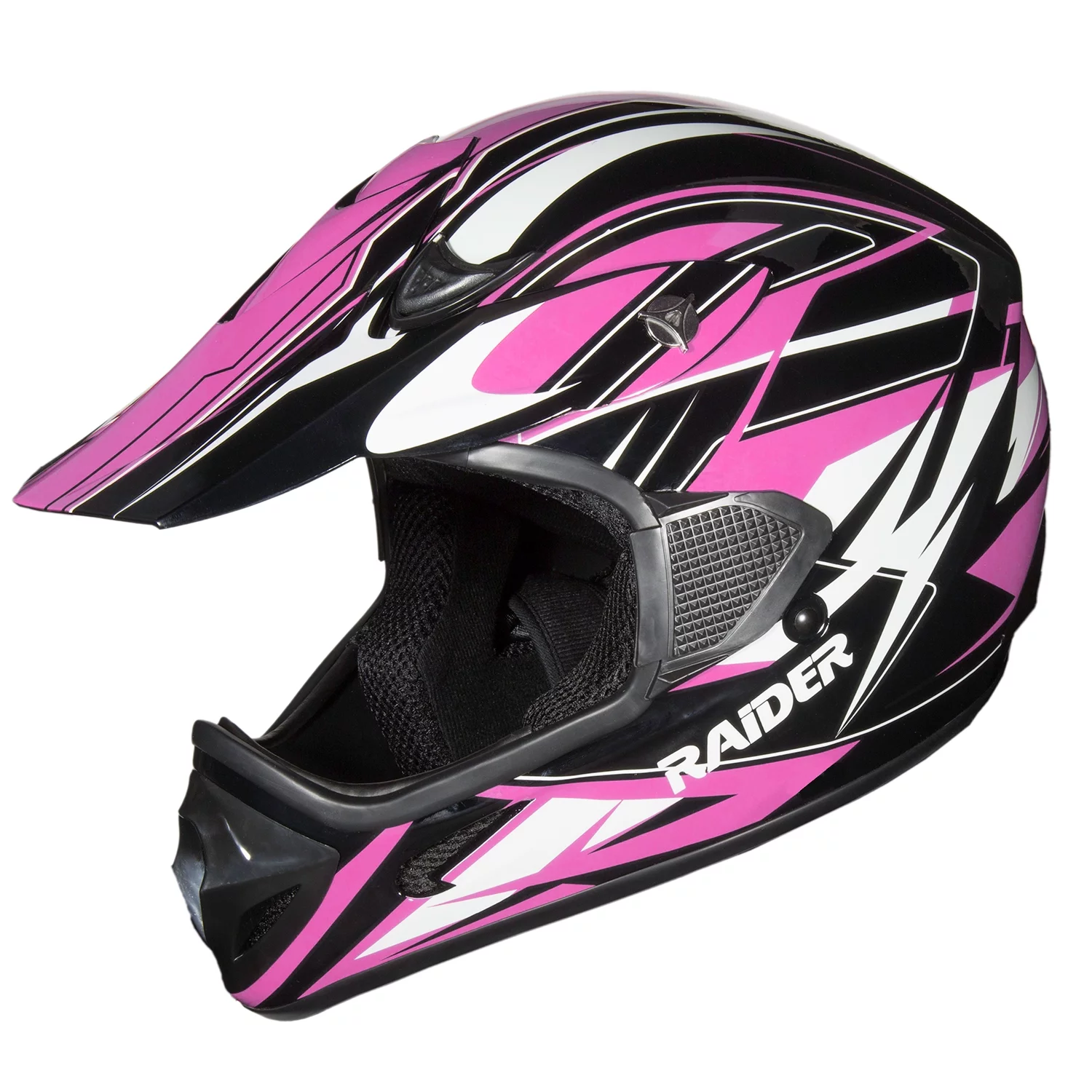 Raider Motocross RX1 Adult Dirt Bike Helmet DOT Approved - Pink - Medium