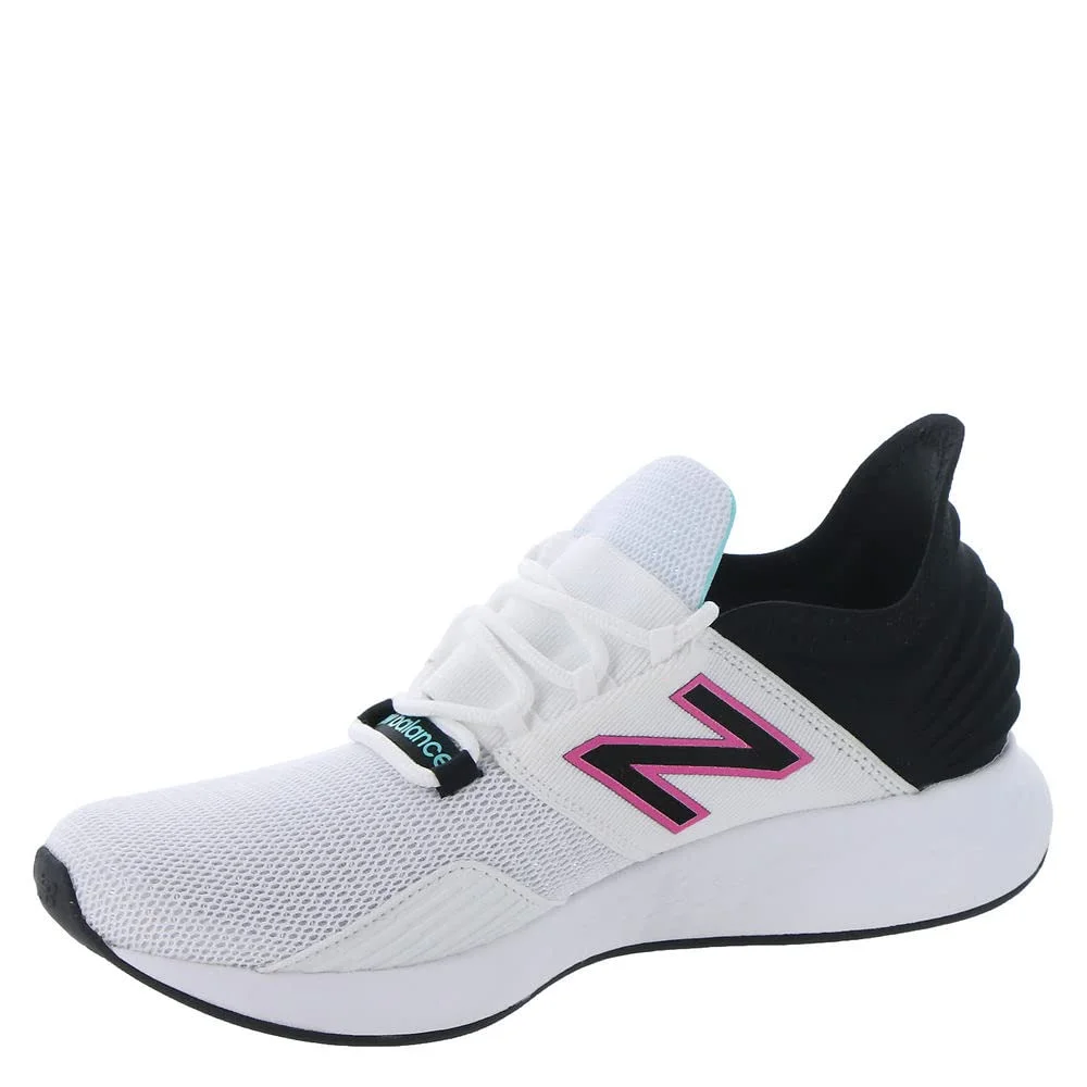 New Balance Women's Fresh Foam Roav V1 Running Shoe, White/Black/Surf, 7