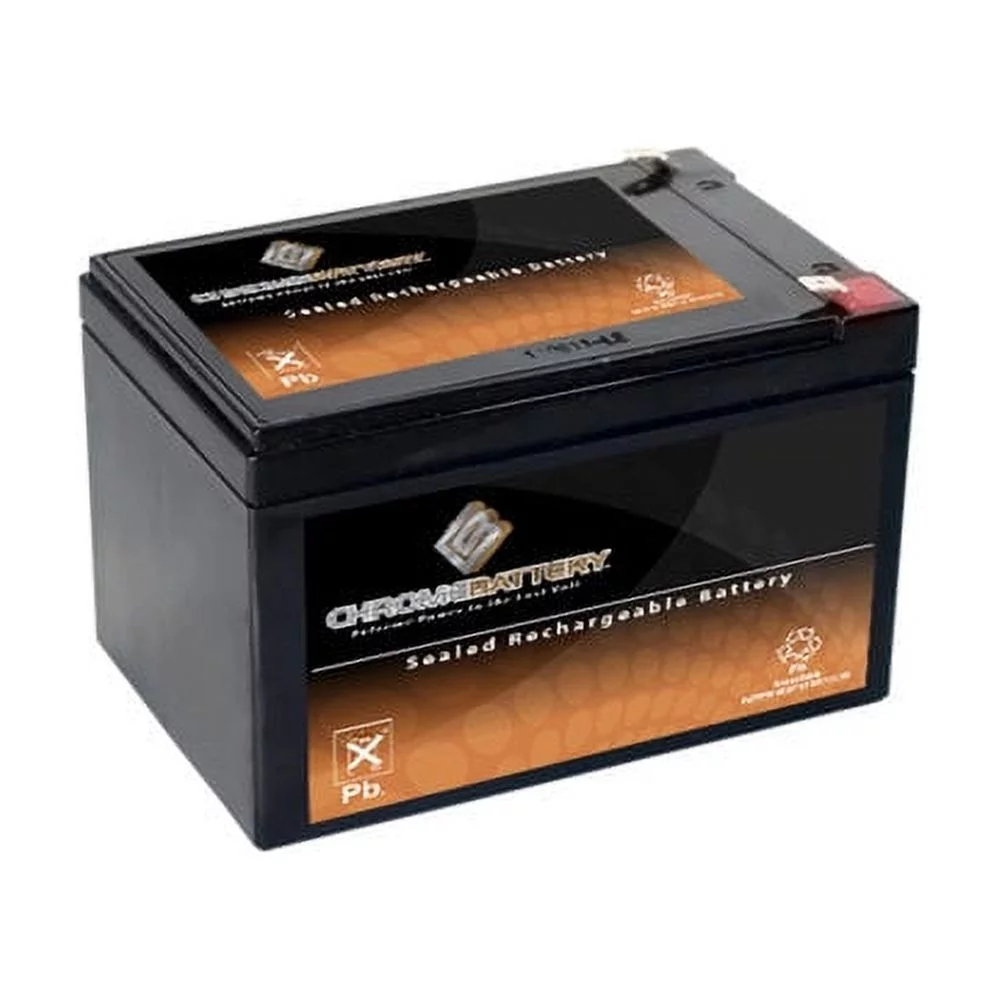 Chrome Battery 12V (12 Volts) (12 Volt) 15.2Ah Sealed Lead Acid (SLA) Battery - T2 Terminals - for Zb-12-15.2