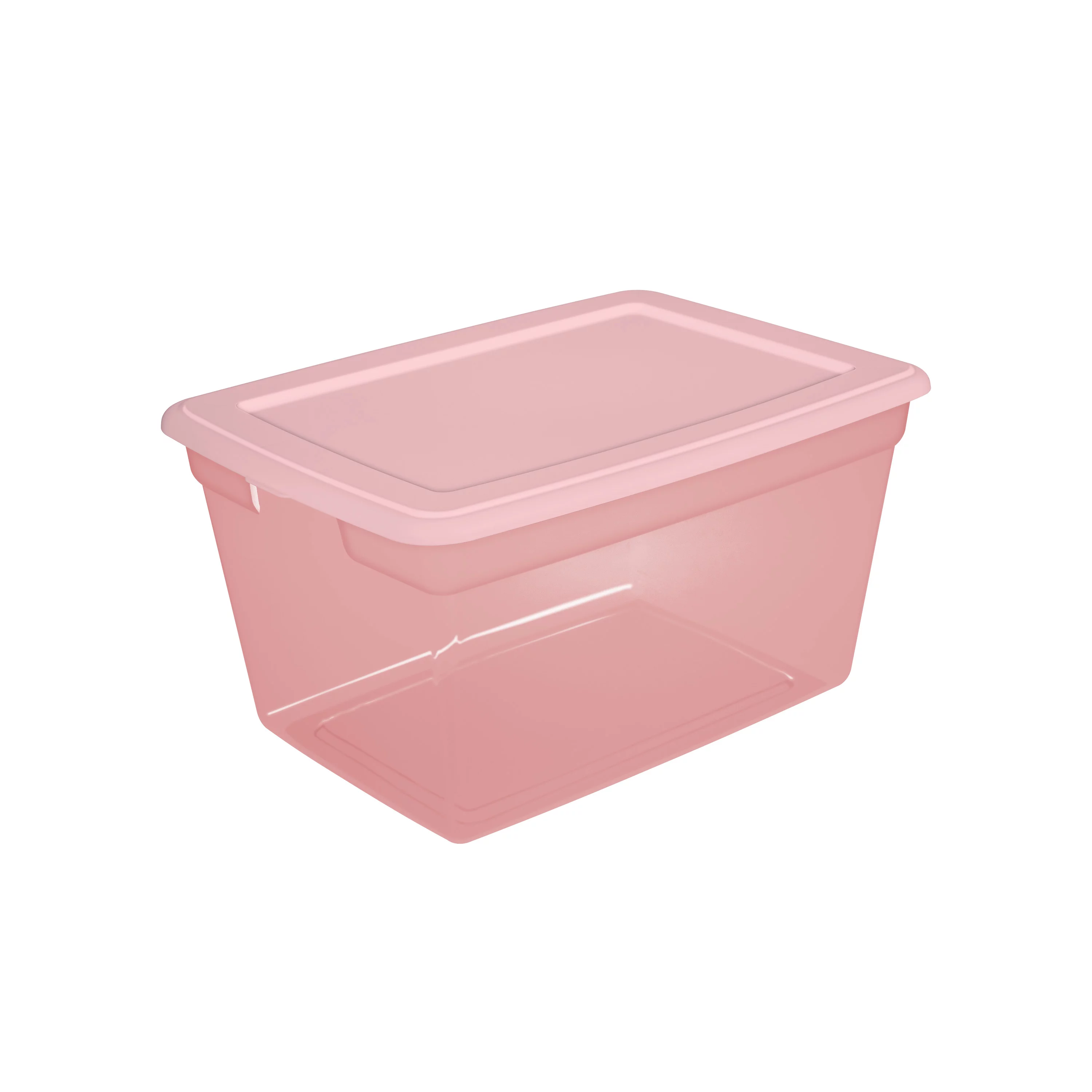 Sterilite Plastic 58 Qt. Storage Box Blush Pink Tint Set of 8