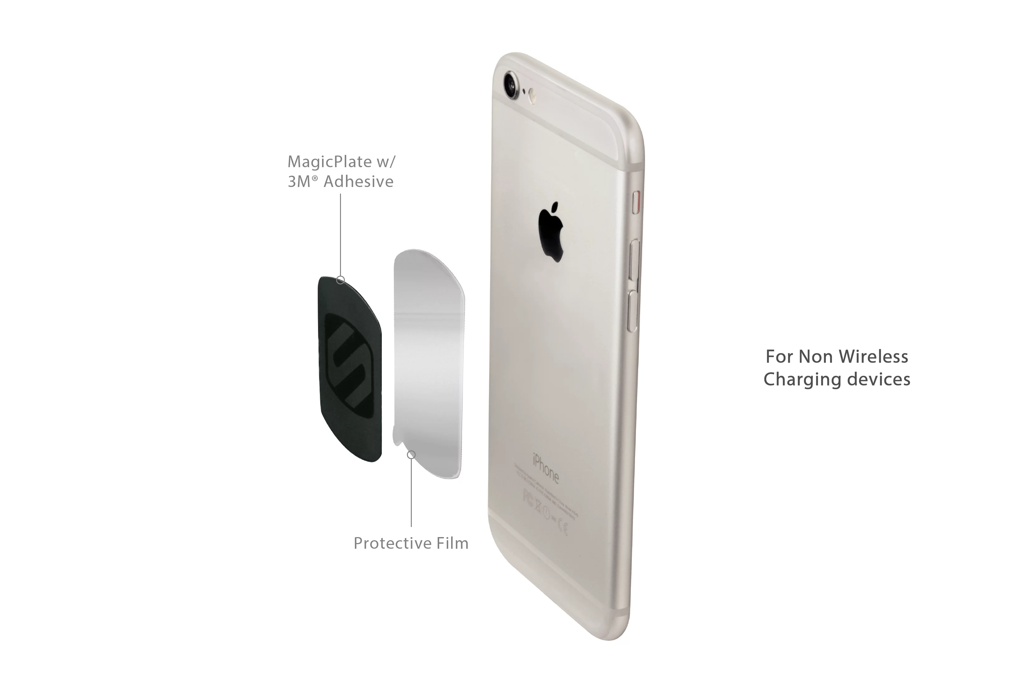 Scosche Mplt44thk2-Bp0 MagicPlate Xl Thick Magnetic Mount Replacement Plate Kit in Black