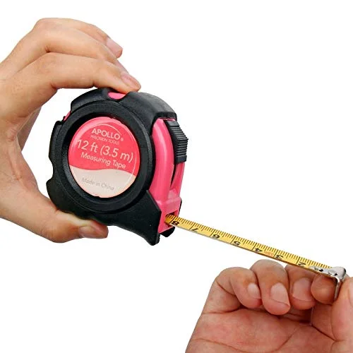 APOLLO TOOLS Original 39 Piece General Household Tool set in Toolbox Storage Case with Essential Hand Tools for Everyday Home Repairs, DIY and Crafts Pink/Black - Pink Ribbon- DT9706P