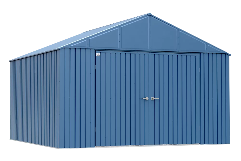 Arrow Elite Steel Storage Shed, 12x12, Blue Grey
