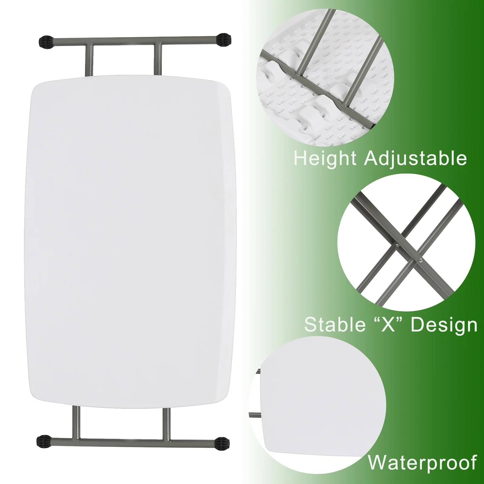 ALPULON Plastic Folding Table 30 inch White Personal Folding Table