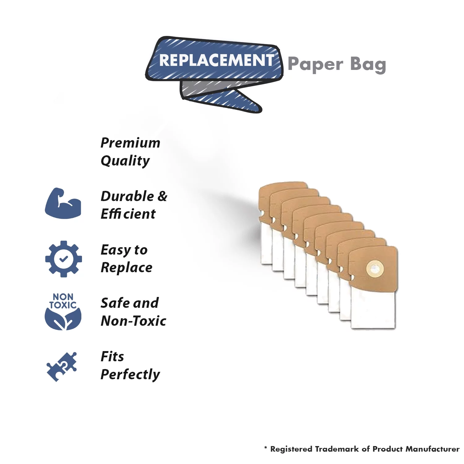 Replacement Part For Eureka Sanitaire Part # 60295C, 153-9 - Style MM Vacuum Bag Mighty Mite 3670 and 3680 Series Canisters (27 Bags)