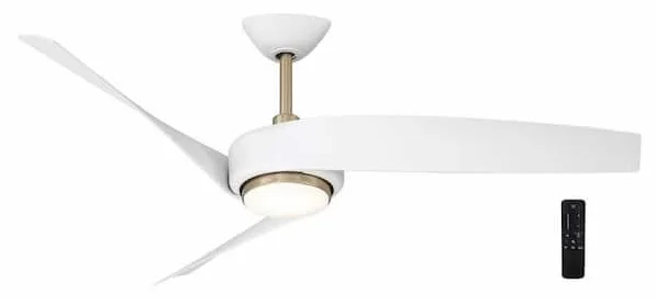 Tudor 56 in. Indoor Brushed Gold with White Blades Ceiling Fan