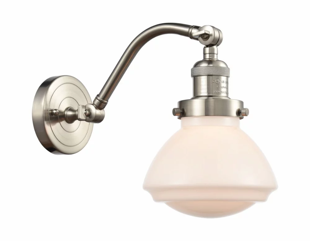 Innovations 515-1W-SN-G321-LED Olean 1 Light Sconce part of the Franklin Restoration Collection, Brushed Satin Nickel