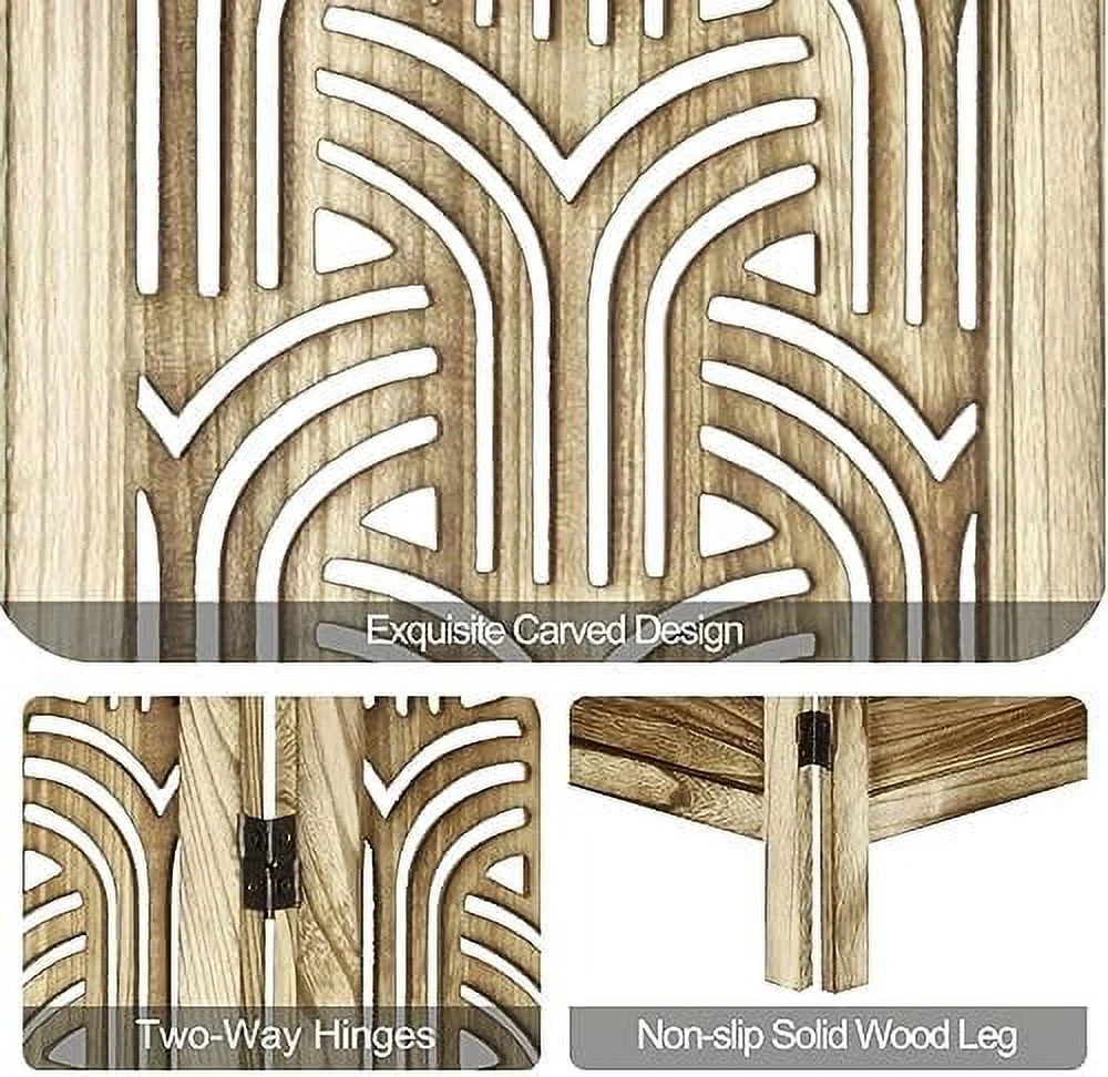 YPDCHB Room Divider 4 Panel Wood Room Divider 5.7Ft Partition Room Screen Divider Room Dividers and Folding Privacy Screens for Bedroom Office Apartment Hotel Restaurant Garden Terrace(Re