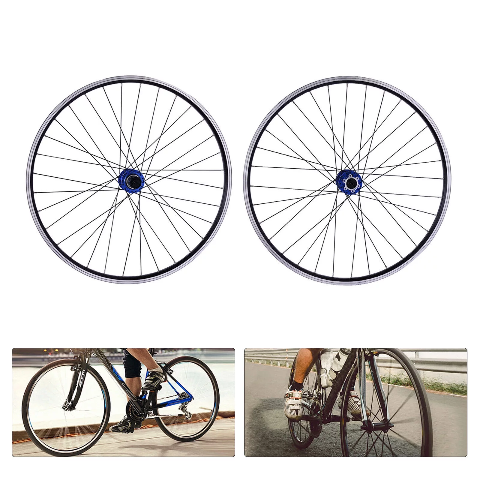 Mountain Bike Wheelset 27.5 Inch, Aluminum Alloy Dual Six-Hole Disc Brakes MTB Wheelset Quick Release Front and Rear Bike Wheels Bicycle Wheels Fit Cassette Bicycle Wheelset