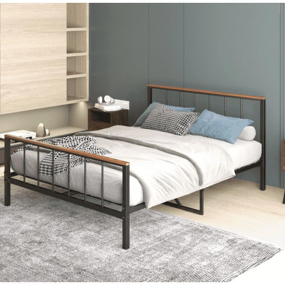 DremFaryoyo Metal Platform Bed frame with Headboard and Footboard Sturdy Metal Frame  No Box Spring Needed(Full)