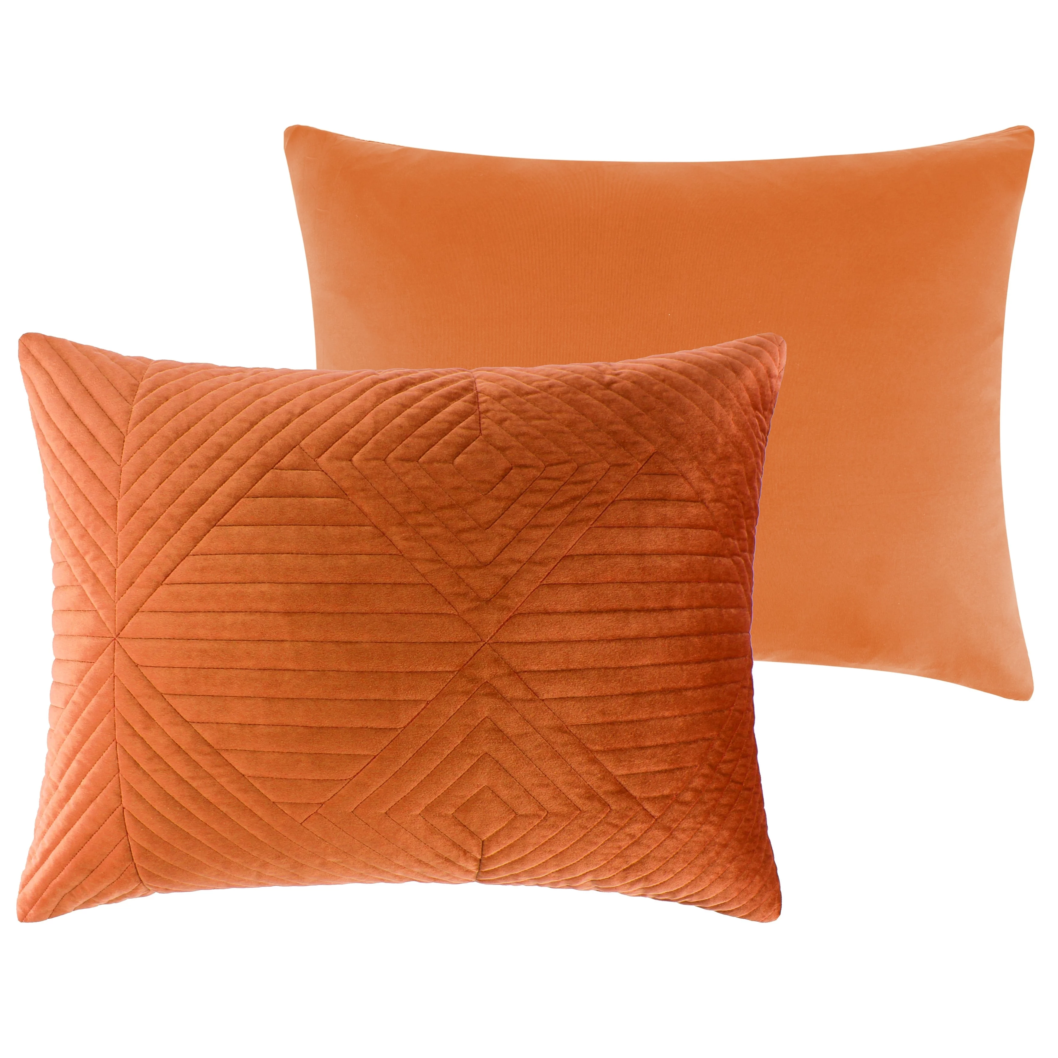 Barefoot Bungalow  Riviera Velvet Quilted Pillow Shams (Set of 2) Teal King 20x36-inch