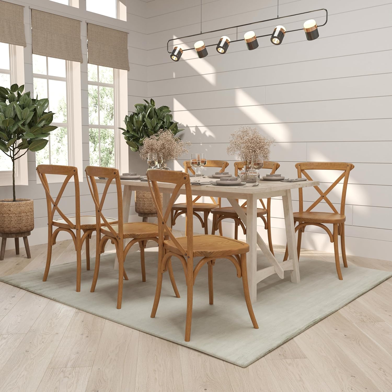 Bardstown Bistro Wooden Dining Chair - Light Brown - High X-Back