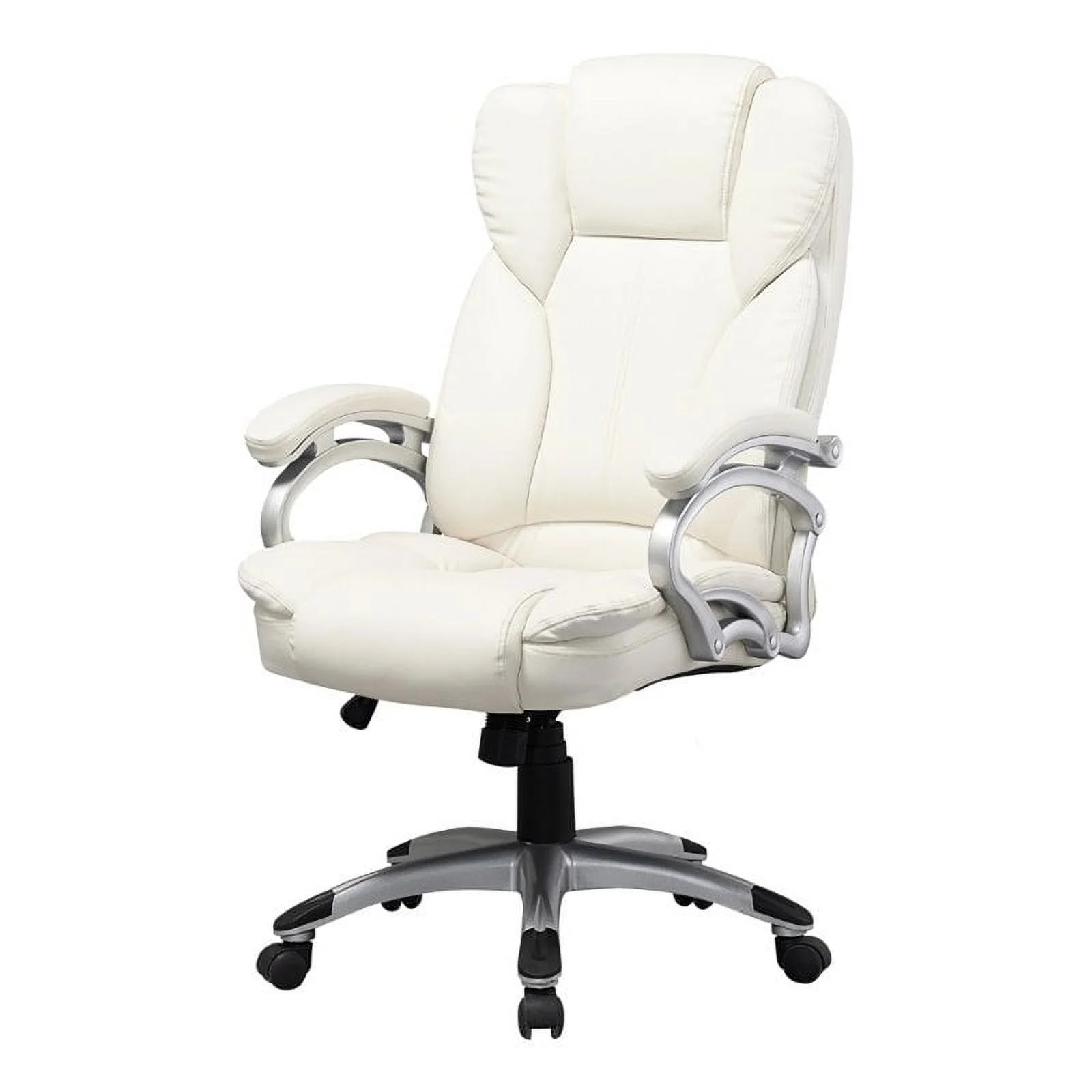 Scranton & Co Modern Executive Office Chair in White Leatherette