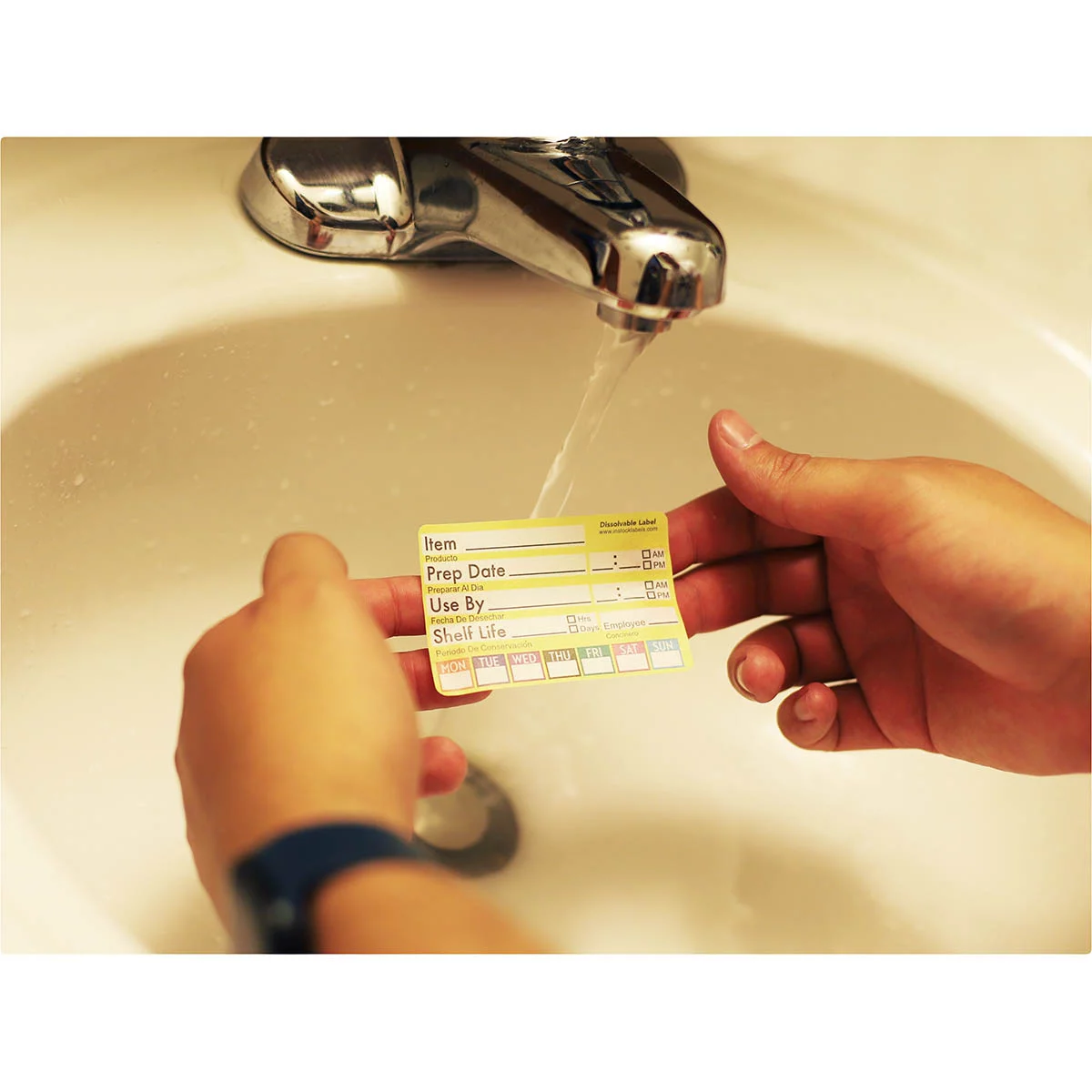 Yellow Dissolvable Universal Food Rotation Labels | 2 x 3