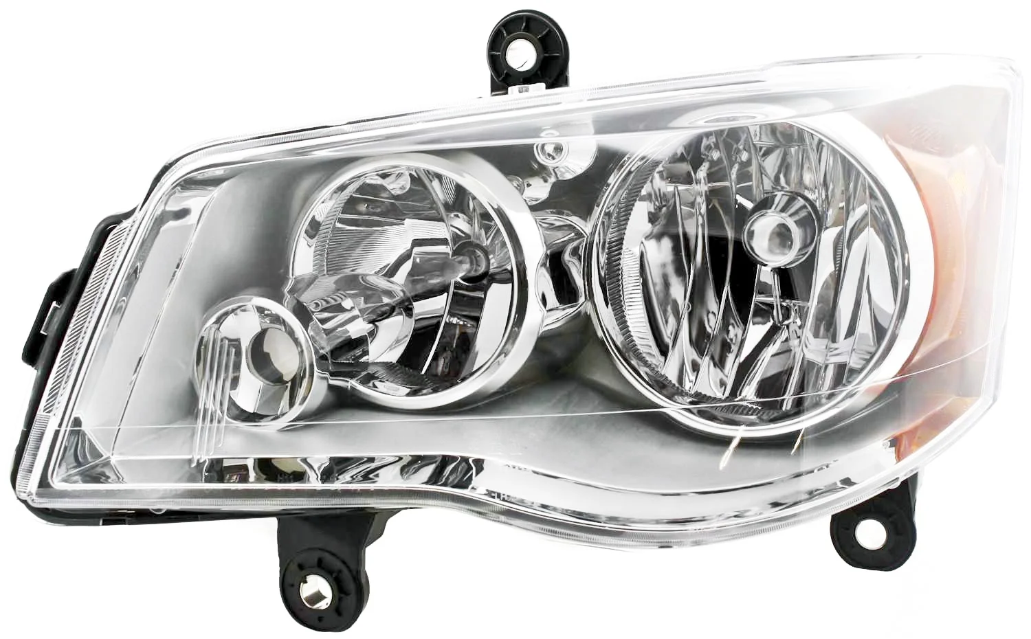 Headlight Compatible with DODGE GRAND CARAVAN 11-18/TOWN AND COUNTRY 08-16 LH Assembly Halogen Chrome Interior