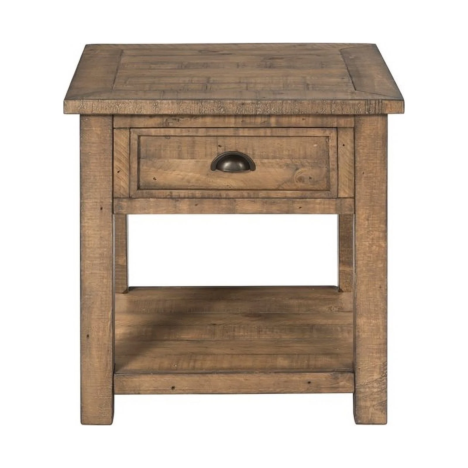 Home Square 2-Piece Set with 2 Drawer Coffee Table & End Table in Natural